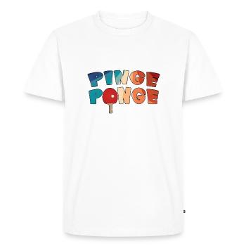 Tennis de table Pinge Ponge Joueur de tennis de table - T-shirt Premium bio Homme - blanc - Devant - Nico (187cm)