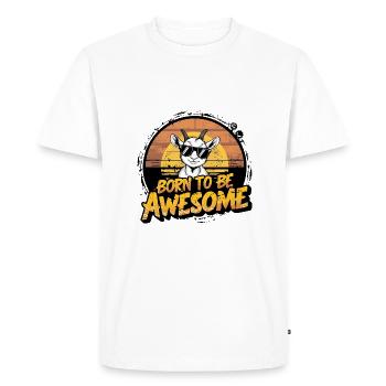 Drôle d’amoureux des animaux de la ferme de chèvres - T-shirt Premium bio Homme - blanc - Devant - Nico (187cm)