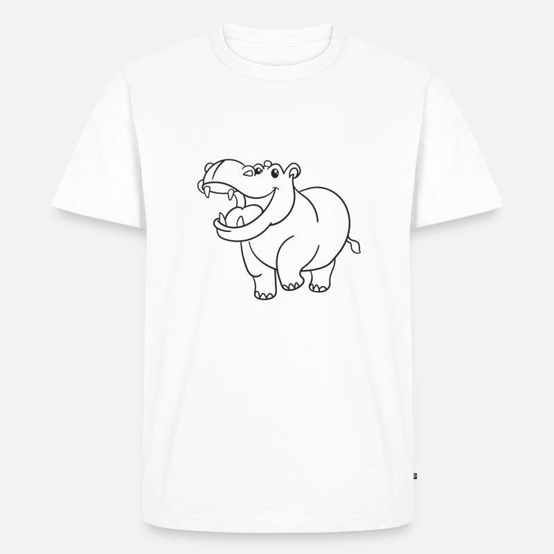 Nilpferd, Flusspferd, Geschenk, Geschenkidee - Männer Premium Bio T-Shirt - Weiß