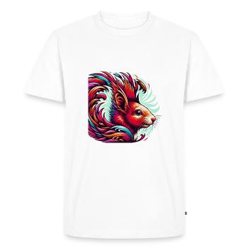 Digital Art Squirrel Nuts Animal Lover - Men's Premium Organic T-Shirt - white - Front - Nico (187cm)