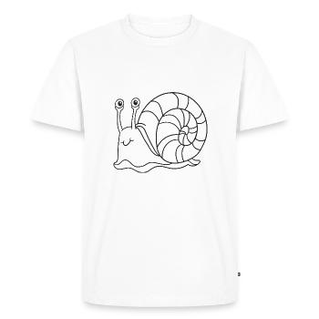 Escargot, mollusques, cadeau, idée cadeau - T-shirt Premium bio Homme - blanc - Devant - Nico (187cm)