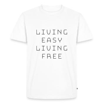 Living easy living free - Highway to hell - AC // DC - Men's Premium Organic T-Shirt - white - Front - Nico (187cm)