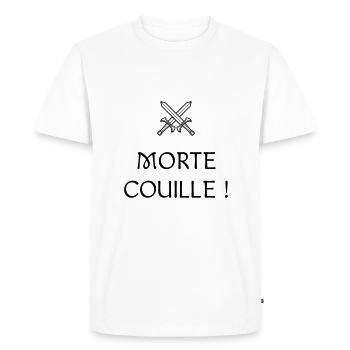 Morte Couille ! Réplique culte - Les Visiteurs - T-shirt Premium bio Homme - blanc - Devant - Nico (187cm)