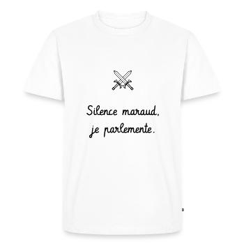Silence maraud, je parlemente - Les Visiteurs - T-shirt Premium bio Homme - blanc - Devant - Nico (187cm)