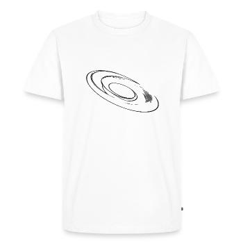 Disque circulaire tridimensionnel géométrique - T-shirt Premium bio Homme - blanc - Devant - Nico (187cm)