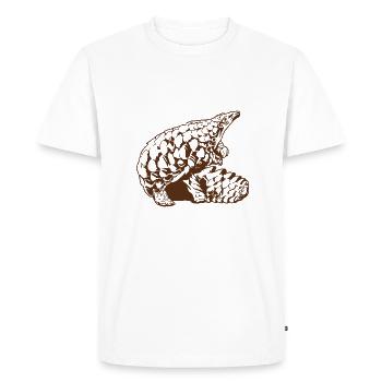 Cool Pangolin Sketch Graphic Wildlife Creature - Men's Premium Organic T-Shirt - white - Front - Nico (187cm)