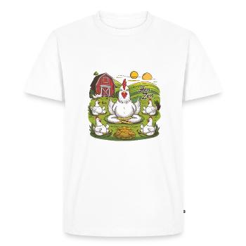 Poule Zen Yoga Méditation Poulet Poulet Ferme - T-shirt Premium bio Homme - blanc - Devant - Nico (187cm)