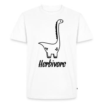 Vegan Vegan Vegan Dinosaure Noir - T-shirt Premium bio Homme - blanc - Devant - Nico (187cm)