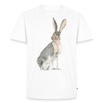 Lapin avec de longues cuillères - T-shirt Premium bio Homme - blanc - Devant - Nico (187cm)