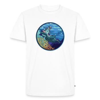 Je suis juste ici pour plonger - T-shirt Premium bio Homme - blanc - Devant - Nico (187cm)