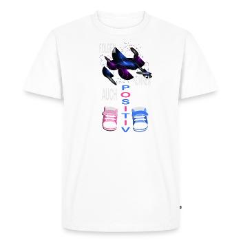Les conséquences peuvent aussi être positives - T-shirt Premium bio Homme - blanc - Devant - Nico (187cm)