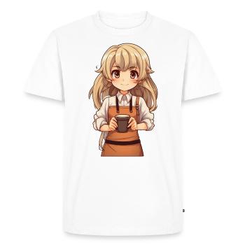 Workin' Kawaii: Anime Girl - Men's Premium Organic T-Shirt - white - Front - Nico (187cm)