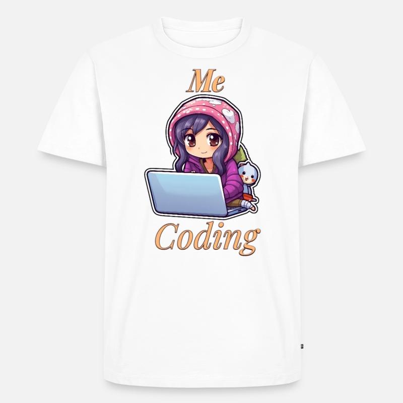 Coding Cutie: Anime Girl - Männer Premium Bio T-Shirt - Weiß