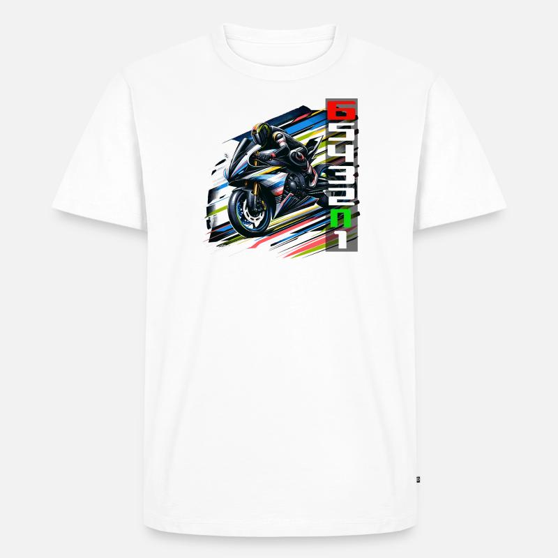 Oneupsixdown R1 - Männer Premium Bio T-Shirt - Weiß