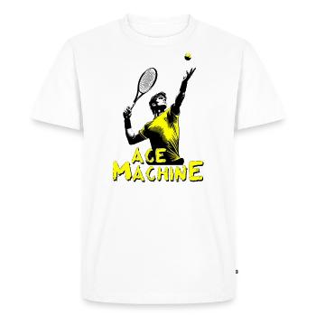 Ace Machine Tennis Winner Design yellow hard Serve - Men's Premium Organic T-Shirt - white - Front - Nico (187cm)
