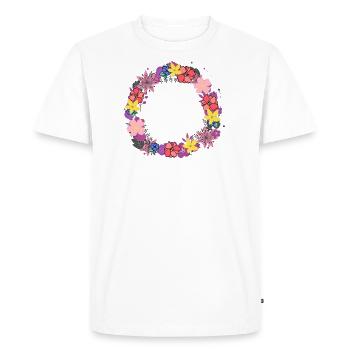 Vierge,Fleurs,Couronne florale,Floral,Illustration,Violet - T-shirt Premium bio Homme - blanc - Devant - Nico (187cm)