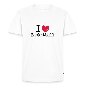 j'aime basket-ball - T-shirt Premium bio Homme - blanc - Devant - Nico (187cm)