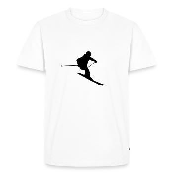 Skiing, Skier - skieur - T-shirt Premium bio Homme - blanc - Devant - Nico (187cm)