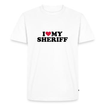 Sheriff - T-shirt Premium bio Homme - blanc - Devant - Nico (187cm)