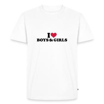 I love boys and girls - T-shirt Premium bio Homme - blanc - Devant - Nico (187cm)