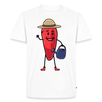Turnip, carrot, gardener, watering can, gardening - Men's Premium Organic T-Shirt - white - Front - Nico (187cm)