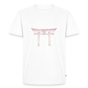 Torii Japonais rouge - T-shirt Premium bio Homme - blanc - Devant - Nico (187cm)