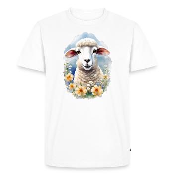 Sheep Watercolor Cute Shepherd Gift - Men's Premium Organic T-Shirt - white - Front - Nico (187cm)
