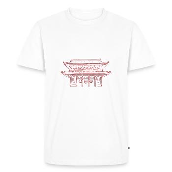 Temple japonais rouge - T-shirt Premium bio Homme - blanc - Devant - Nico (187cm)