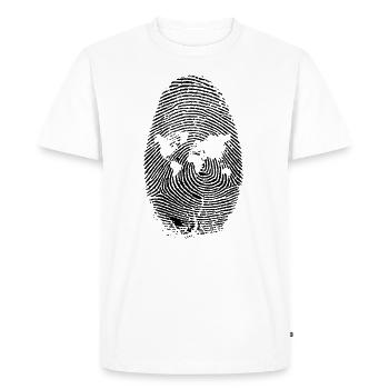 Empreintes digitales avec tous les continents - T-shirt Premium bio Homme - blanc - Devant - Nico (187cm)