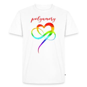 Polyamory Infinity Heart LGBTQ Love - Men's Premium Organic T-Shirt - white - Front - Nico (187cm)