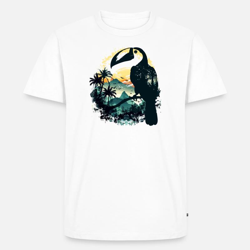Tukan Vogel Urwald - Männer Premium Bio T-Shirt - Weiß