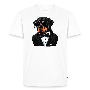 Rottweiler The Cutie - Men's Premium Organic T-Shirt - white - Front - Nico (187cm)