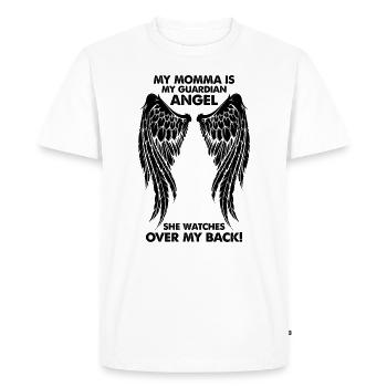 Ma maman est mon ange gardien - T-shirt Premium bio Homme - blanc - Devant - Nico (187cm)