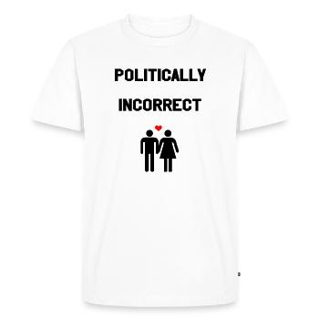 politique incorrect hétéro couple idée cadeau coeur - T-shirt Premium bio Homme - blanc - Devant - Nico (187cm)