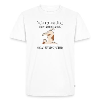 Vêtements de yoga pour cours de yoga tshirt doux - T-shirt Premium bio Homme - blanc - Devant - Nico (187cm)
