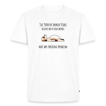 Yoga sport tenue pour cours de yoga Tshirt mignon - T-shirt Premium bio Homme - blanc - Devant - Nico (187cm)