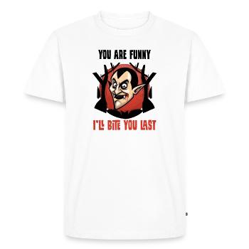 Halloween vampire tenue Tshirt drôle cadeau - T-shirt Premium bio Homme - blanc - Devant - Nico (187cm)