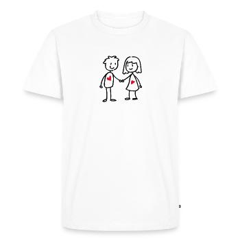 Couple in love gift cute stick figures - Men's Premium Organic T-Shirt - white - Front - Nico (187cm)