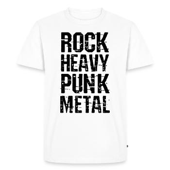 Rock Heavy Metal Musique - T-shirt Premium bio Homme - blanc - Devant - Nico (187cm)