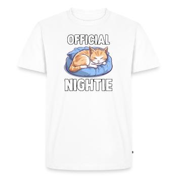 T-shirt chat câlin pour les grognards du matin - T-shirt Premium bio Homme - blanc - Devant - Nico (187cm)