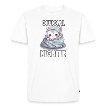 T-shirt chat amusant pour les lève-tard - T-shirt Premium bio Homme - blanc - Devant - Nico (187cm)