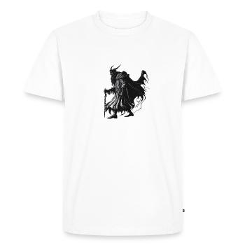 Horror Krampus T-Shirt Evil Christmas Custom. - Men's Premium Organic T-Shirt - white - Front - Nico (187cm)