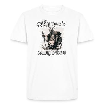 Dark crampus shirt symbol of fear - Men's Premium Organic T-Shirt - white - Front - Nico (187cm)
