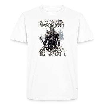 Chemise de guerrier viking Wahallas Warrior - T-shirt Premium bio Homme - blanc - Devant - Nico (187cm)