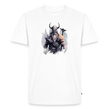 Viking Battle Cry Nordic Viking - Men's Premium Organic T-Shirt - white - Front - Nico (187cm)