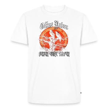 Hache viking | Chemise de guerrier viking | Corbeau d’Odin - T-shirt Premium bio Homme - blanc - Devant - Nico (187cm)
