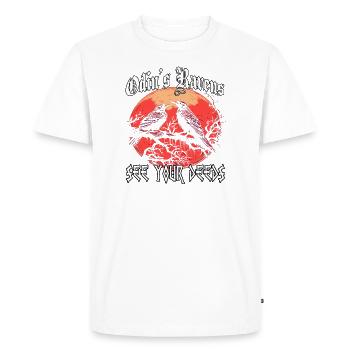 Runes Asgard | T-shirt Viking | Corbeau d’Odin - T-shirt Premium bio Homme - blanc - Devant - Nico (187cm)