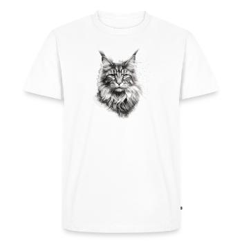 Maine coon chat propriétaire cadeau chat propriétaire - T-shirt Premium bio Homme - blanc - Devant - Nico (187cm)