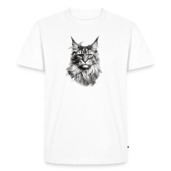 Maine Coon chat chat amant de chat cadeau Coony - T-shirt Premium bio Homme - blanc - Devant - Nico (187cm)