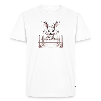 Kaninhop Adventure: Agility for your rabbit - Men's Premium Organic T-Shirt - white - Front - Nico (187cm)